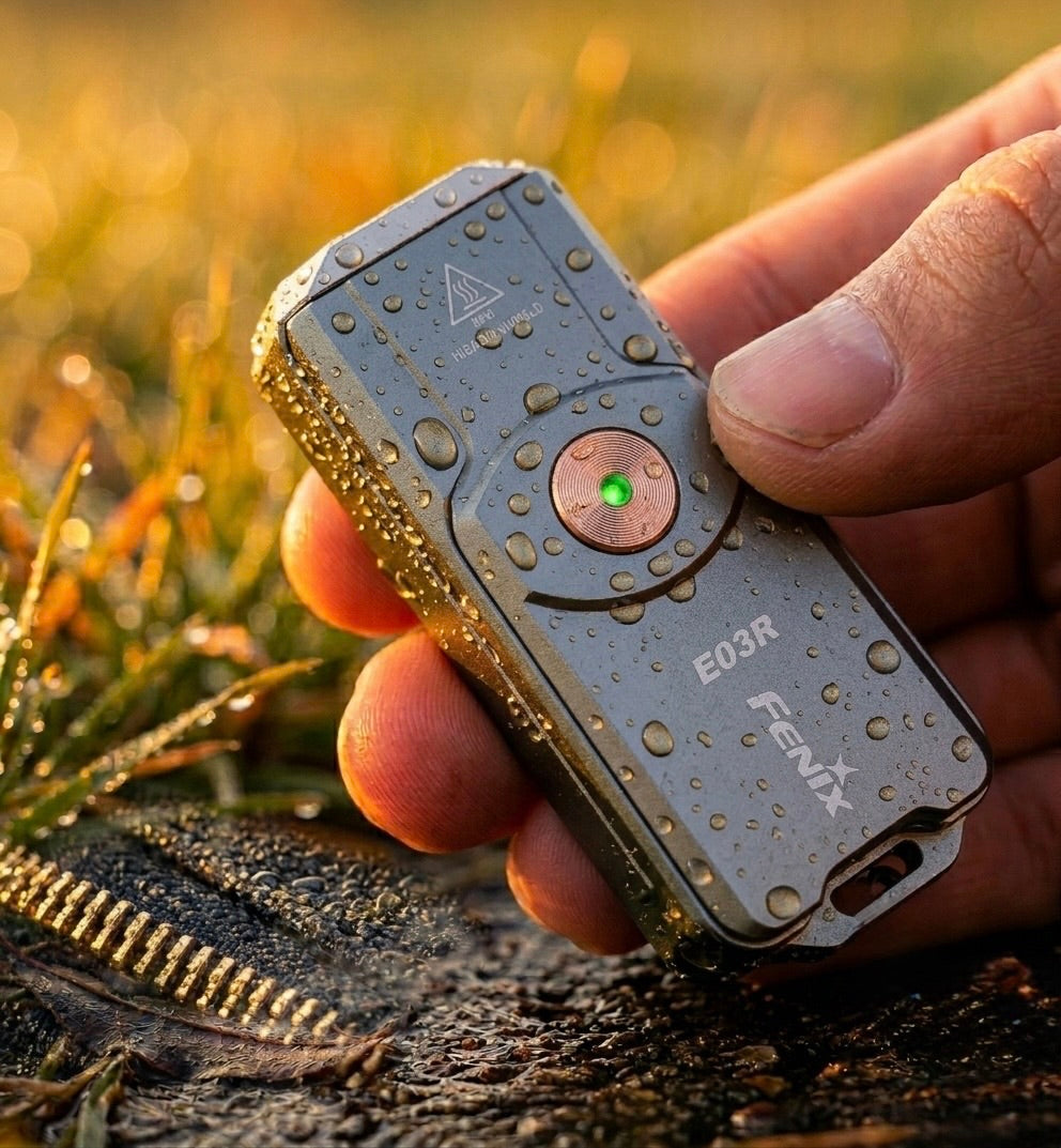 Zeer sterke oplaadbare EDC Mini Zaklamp. Zonder dat ik het merk heb ik deze vaak in m’n broekzak , super sterk.