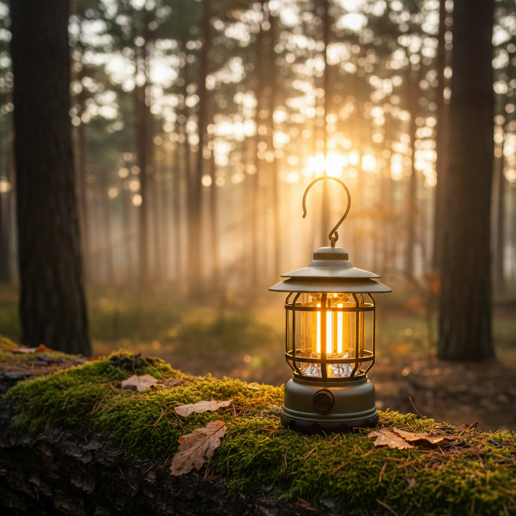 Retro buitenlamp, sfeerverlichting in de avond is uiteraard een must.