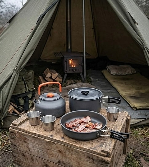 Ultra-Light Aluminum Camping Cookware Set