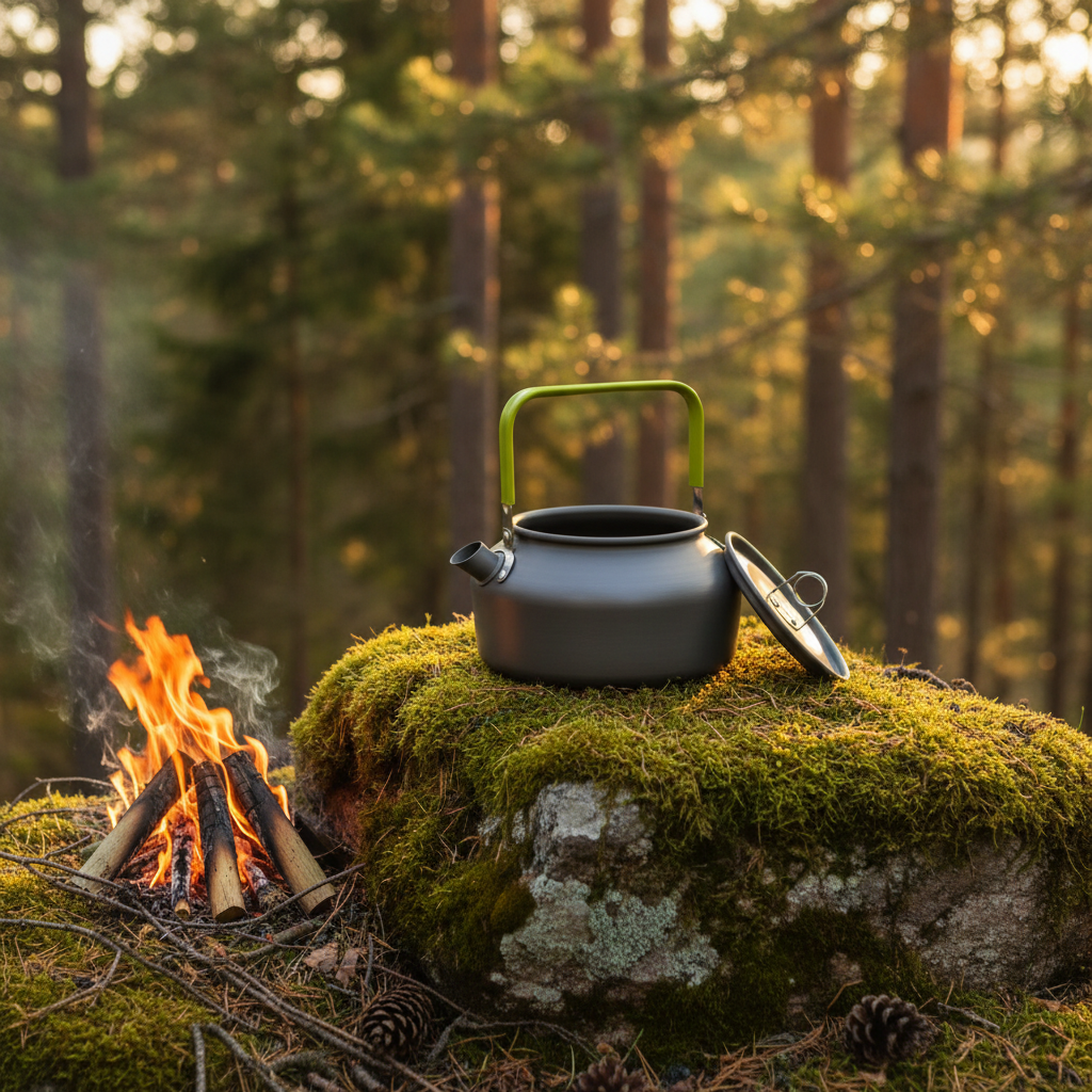 1.2L  Mini Camping Camping Cookware Set Teapot FDA